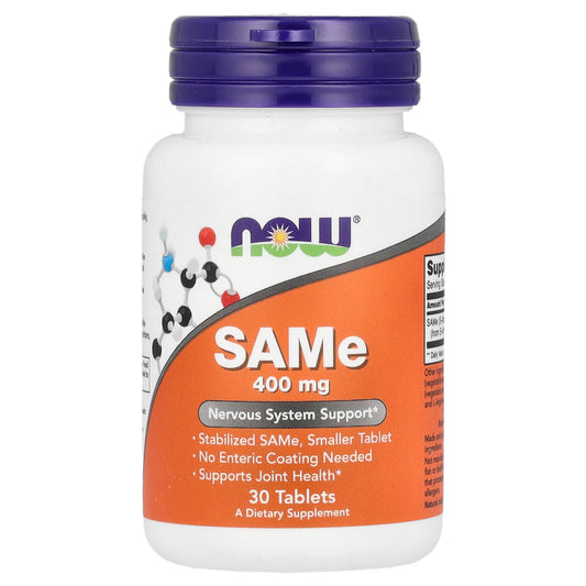 NOW Foods, SAMe, 400 mg, 30 Tablets - Image 1