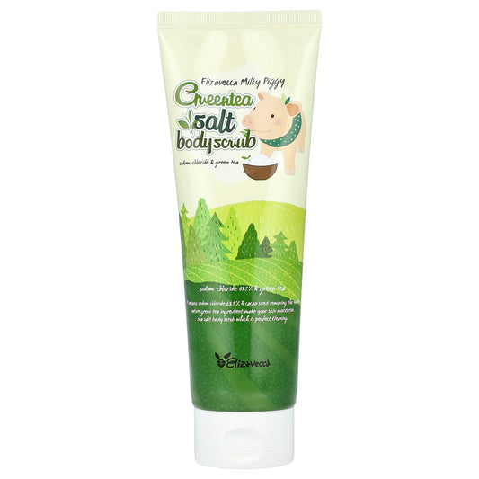 Elizavecca Greentea Salt Body Scrub, Natural Exfoliant for Softer Skin - 300g - Image 1