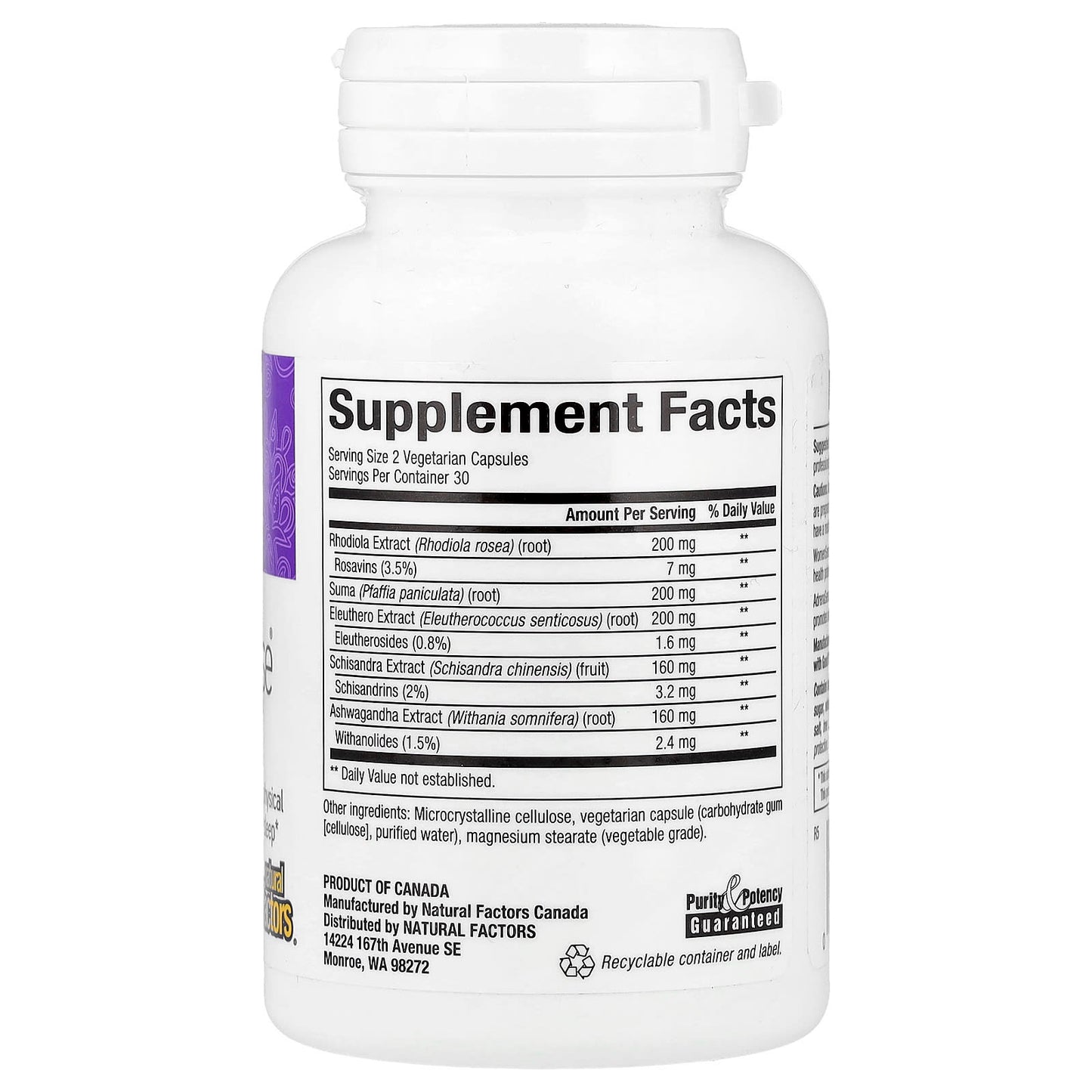 Natural Factors, Womensense®, AdrenaSense®, Adrenal Formula, 60 Vegetarian Capsules - Image 2