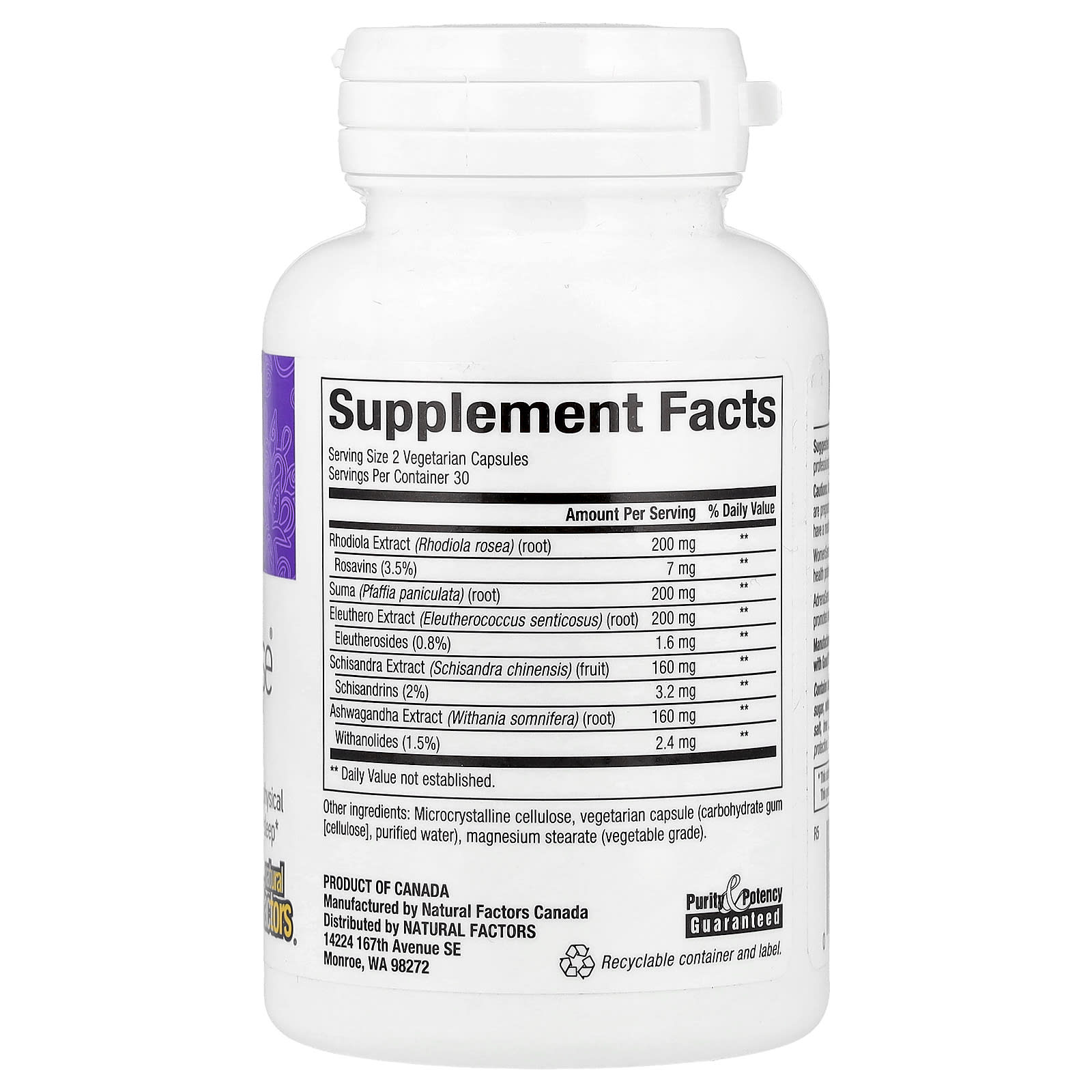 Natural Factors, Womensense®, AdrenaSense®, Adrenal Formula, 60 Vegetarian Capsules - Image 2