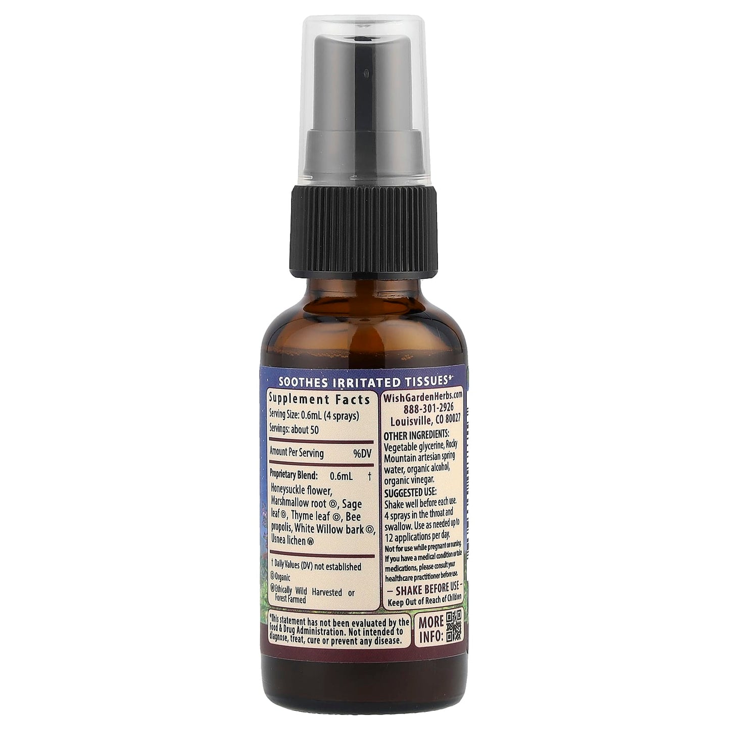 WishGarden Herbs, Kick-Ass™ Throat Spray, 1 fl oz (30 ml) - Image 2