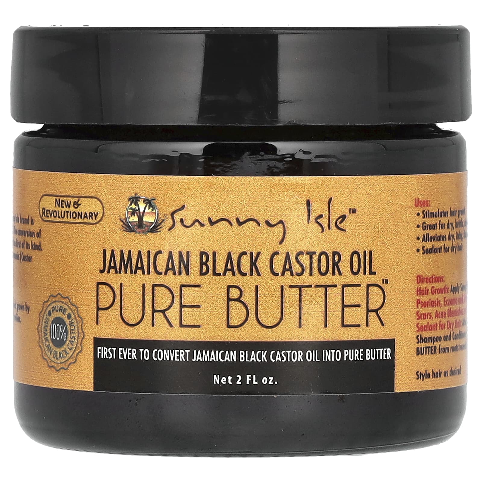 Sunny Isle, Jamaican Black Castor Oil, Pure Butter, 2 fl oz - Image 1