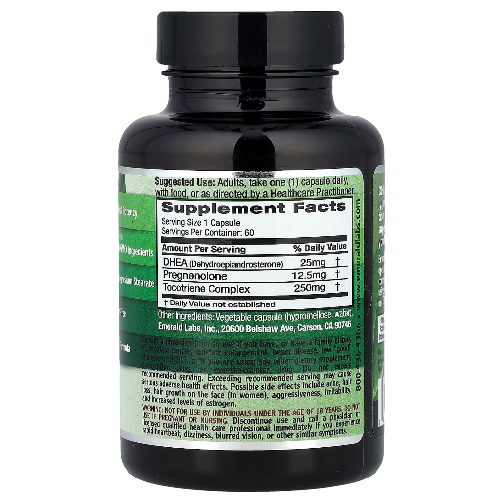 Emerald Laboratories DHEA + Pregnenolone Supplement for Youthful Hormone Balance - Image 2