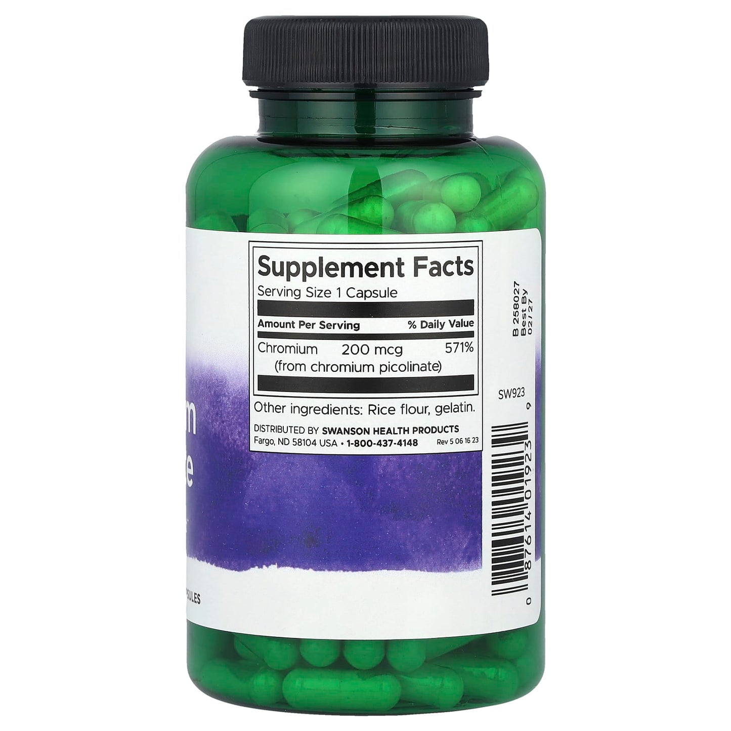 Swanson, Chromium Picolinate, 200 mcg, 200 Capsules - Image 2