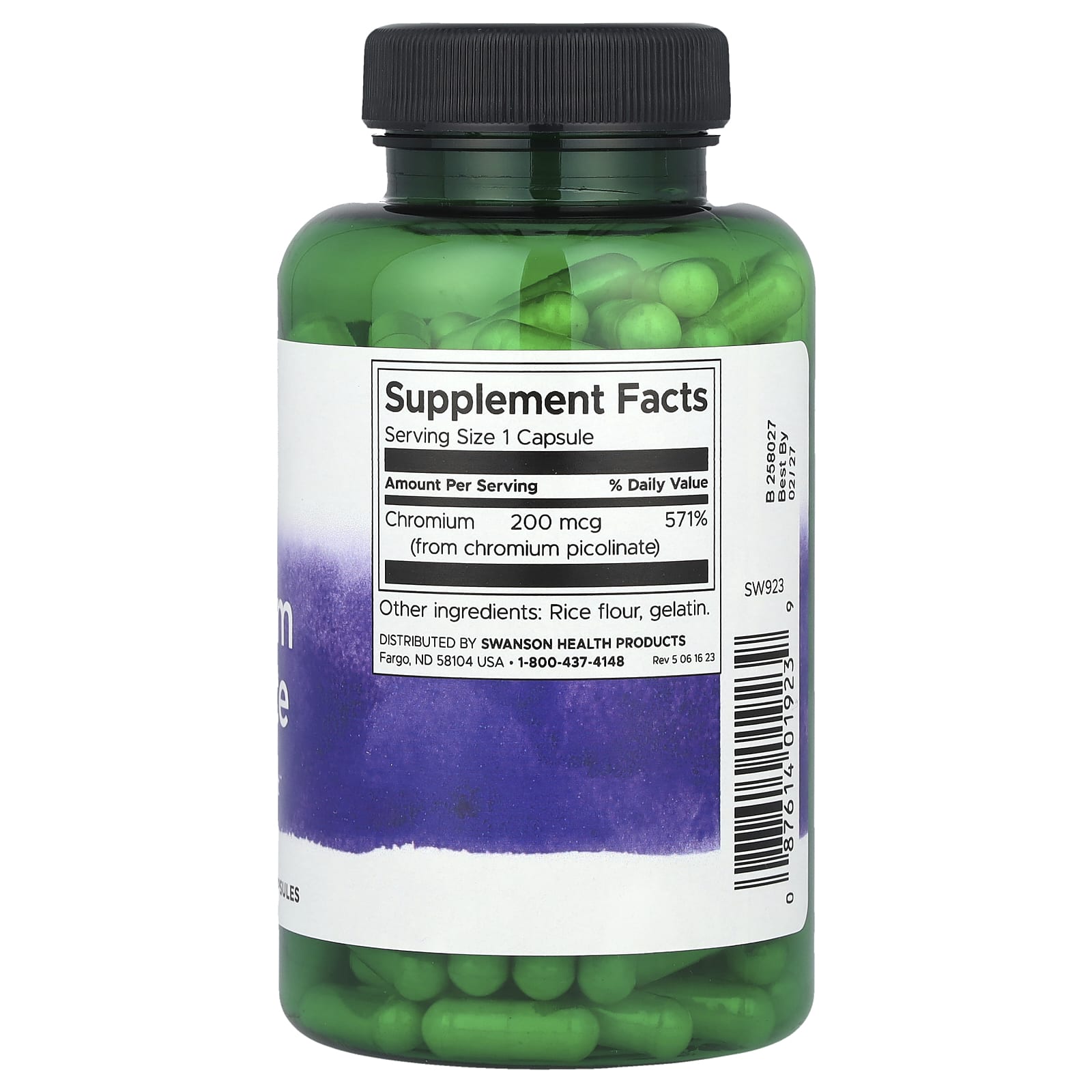 Swanson, Chromium Picolinate, 200 mcg, 200 Capsules - Image 2