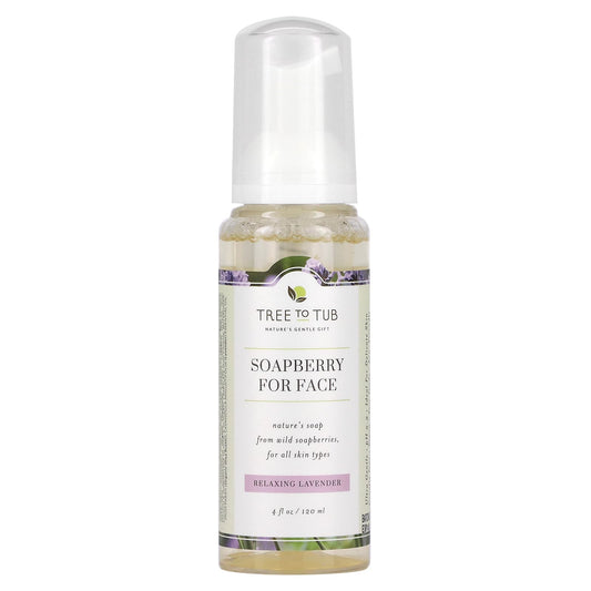 Tree To Tub, Soapberry For Face, For All Skin Types, Relaxing Lavender , 4 fl oz (120 ml) - Image 1