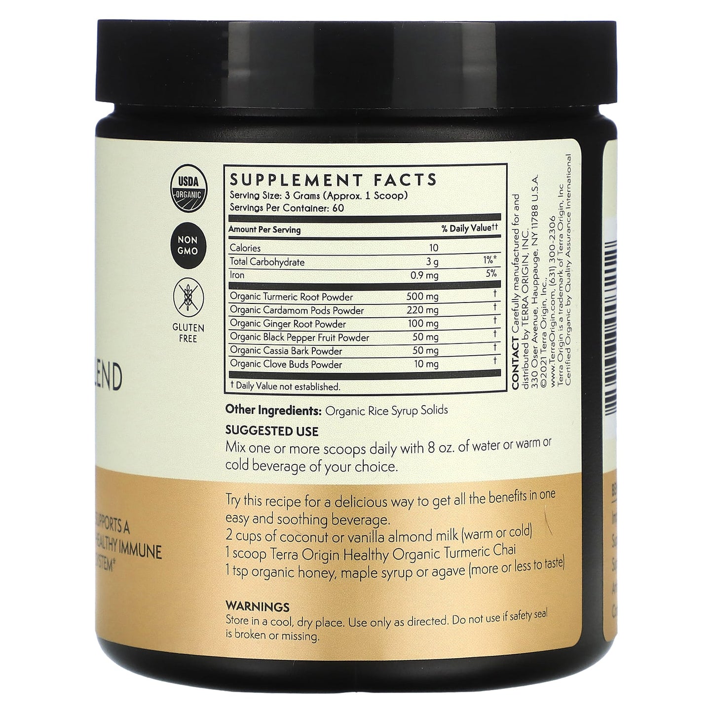 Terra Origin, Organic Turmeric Blend, Chai, 6.35 oz (180 g) - Image 2