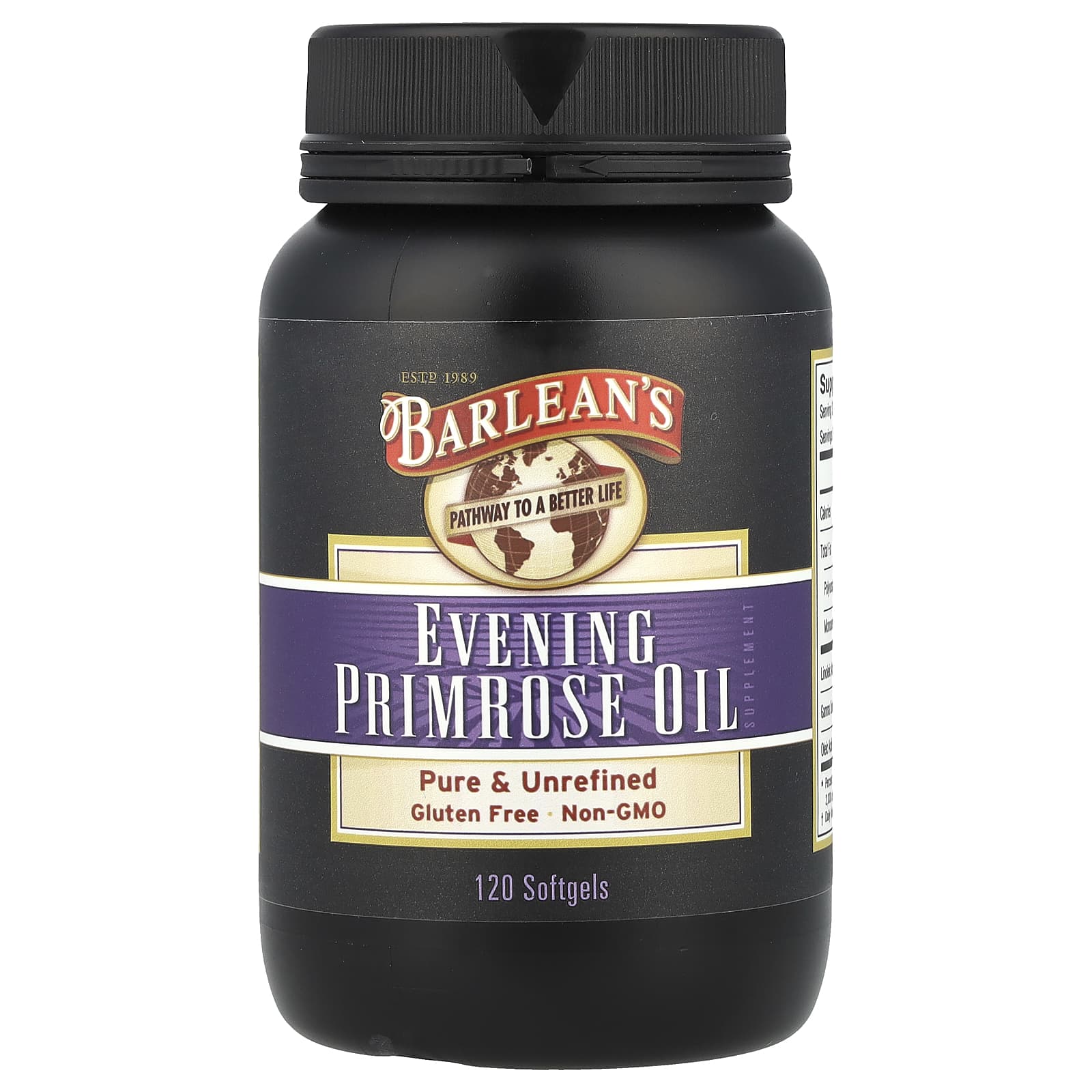 Barleans Evening Primrose Oil 120 Softgels - Pure & Unrefined GLA - Image 1