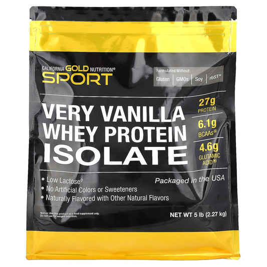 California Gold Nutrition Vanilla Whey Protein Isolate, 5 lbs - High-Quality Protein Powder - Image 1