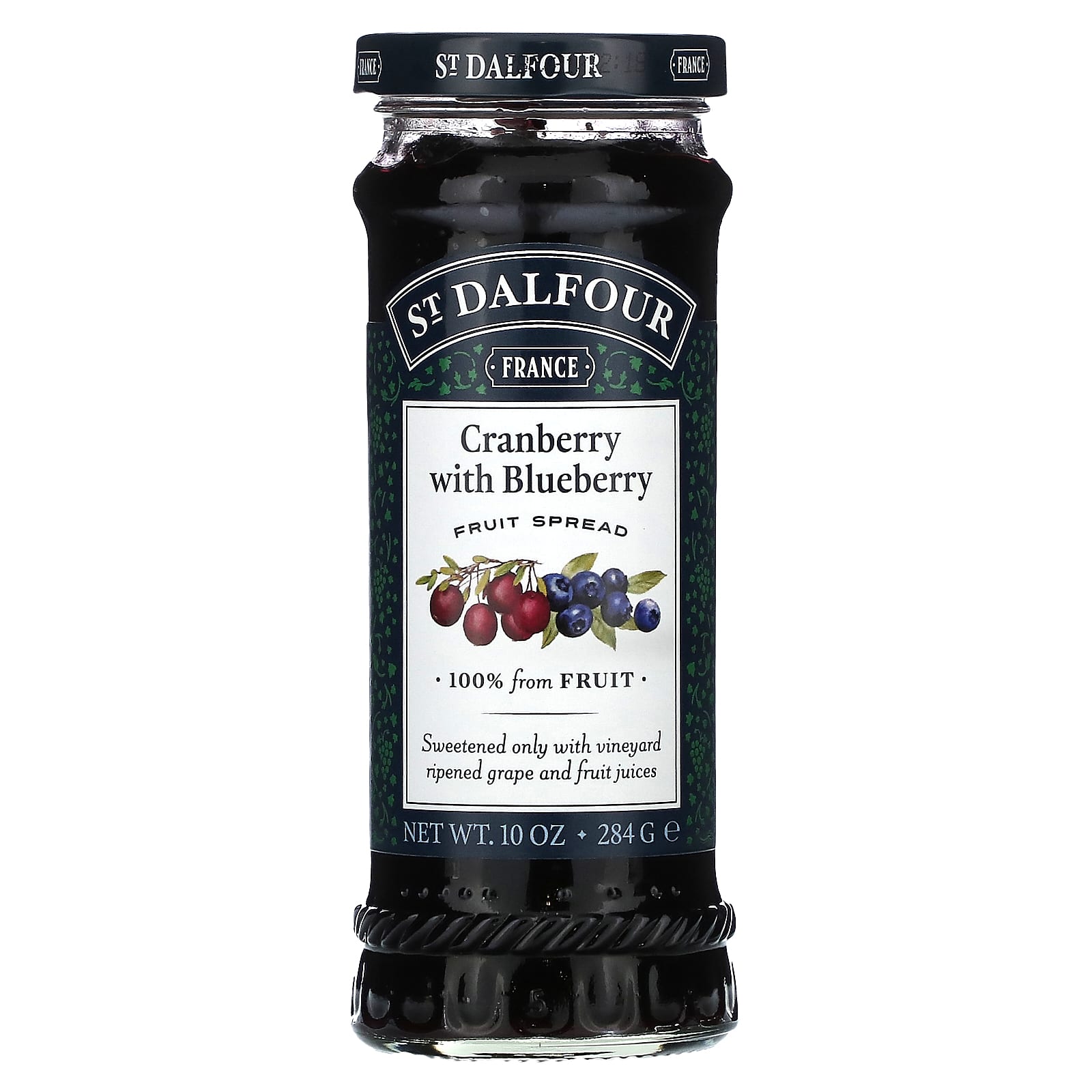 St. Dalfour, Cranberry with Blueberry Fruit Spread, 10 oz (284 g) - Image 1