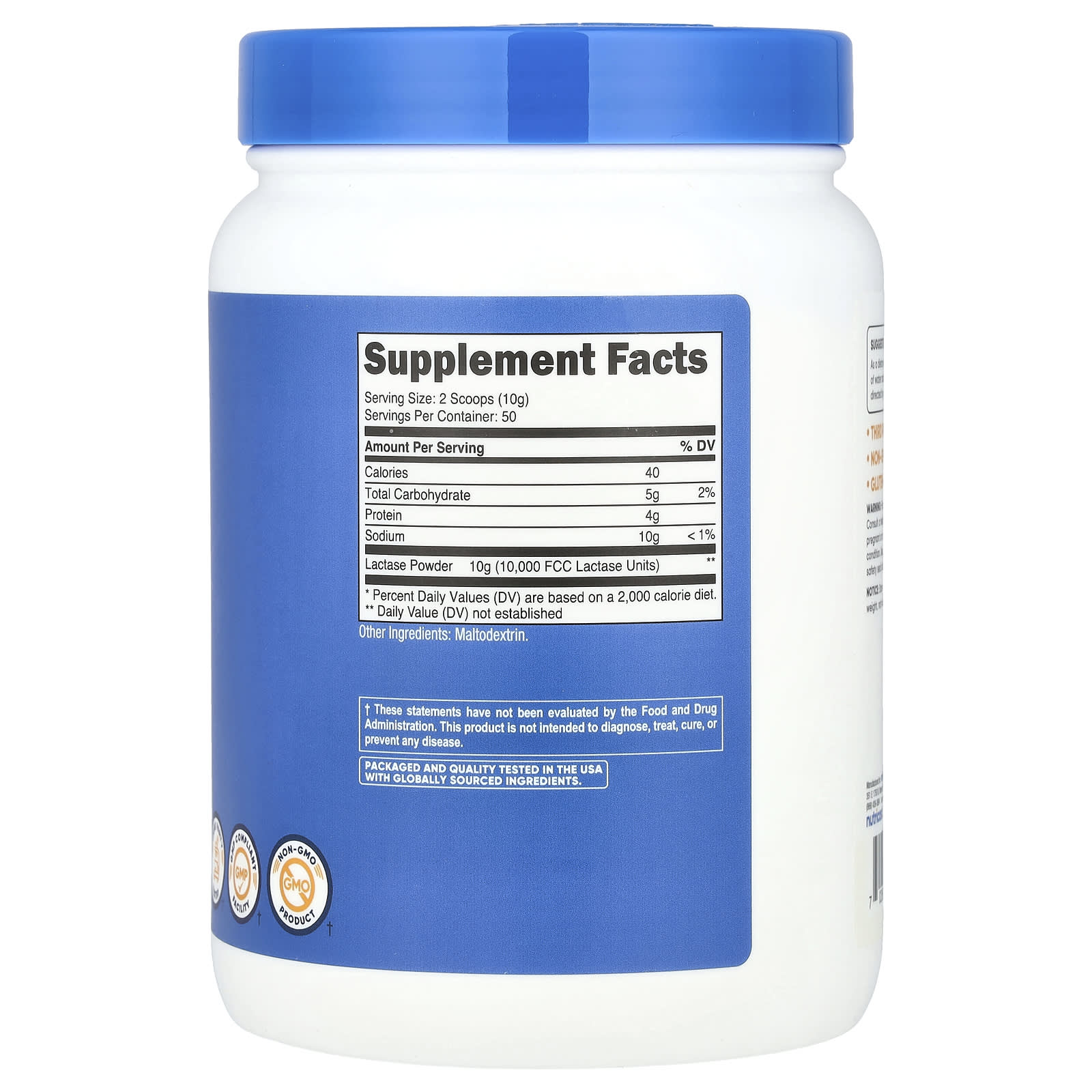 Nutricost, Lactase Powder, Unflavored, 1.1 lb (500 g) - Image 2
