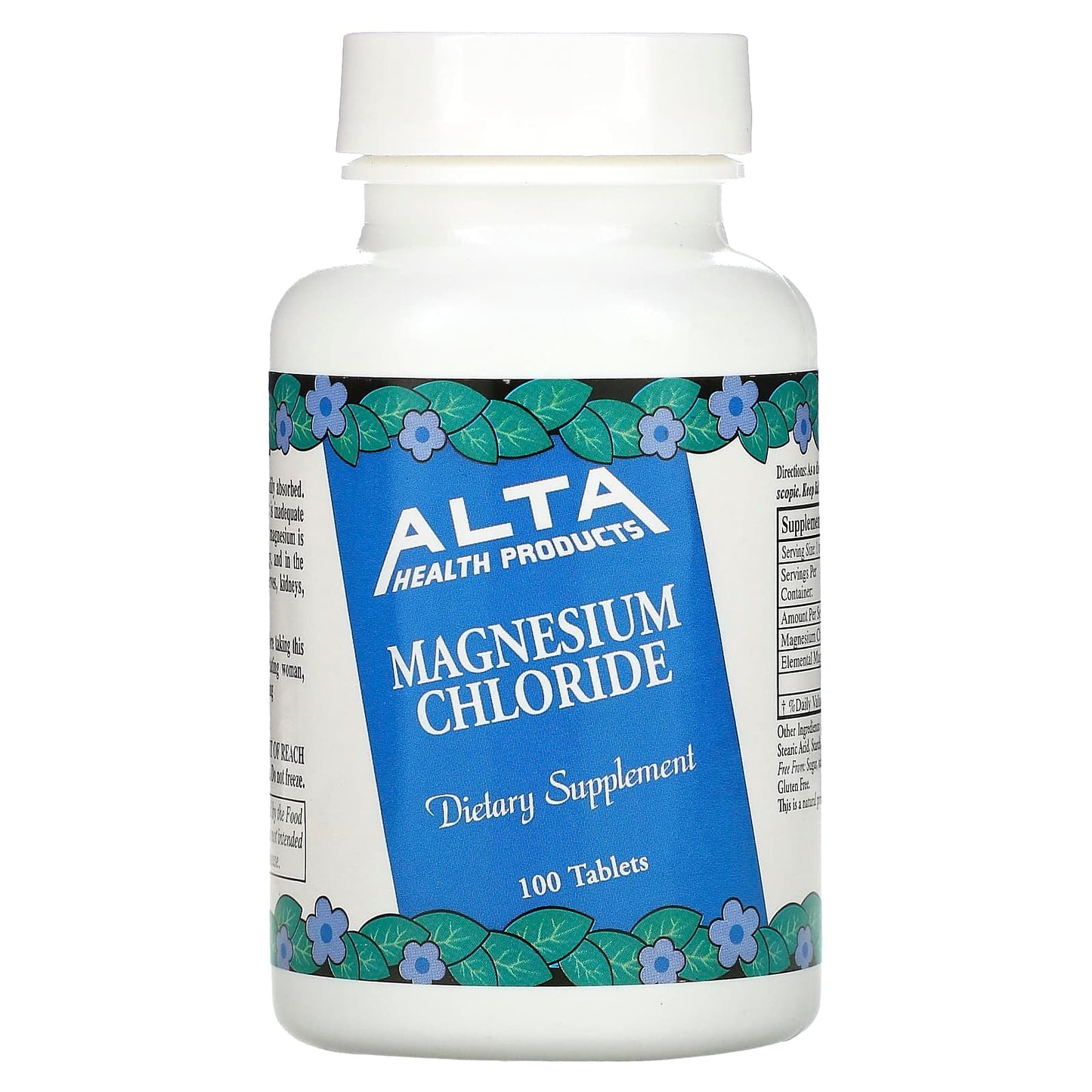 Alta Health Magnesium Chloride Dietary Supplement - 100 Tablets - Image 1