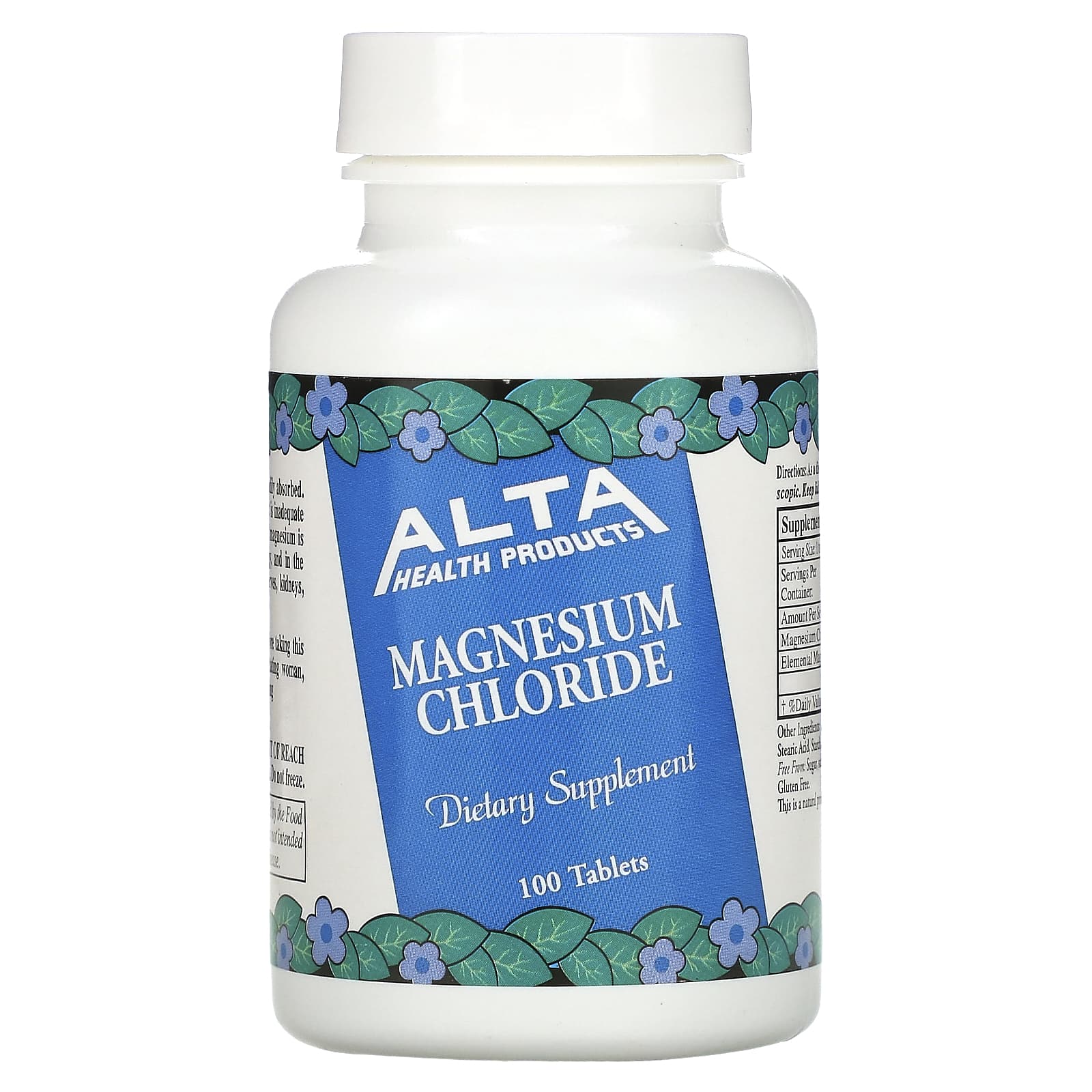 Alta Health Magnesium Chloride Dietary Supplement - 100 Tablets - Image 1