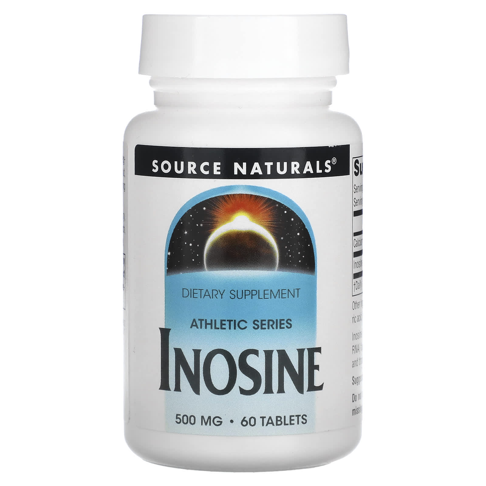 Source Naturals, Athletic Series, Inosine, 500 mg, 60 Tablets - Image 1