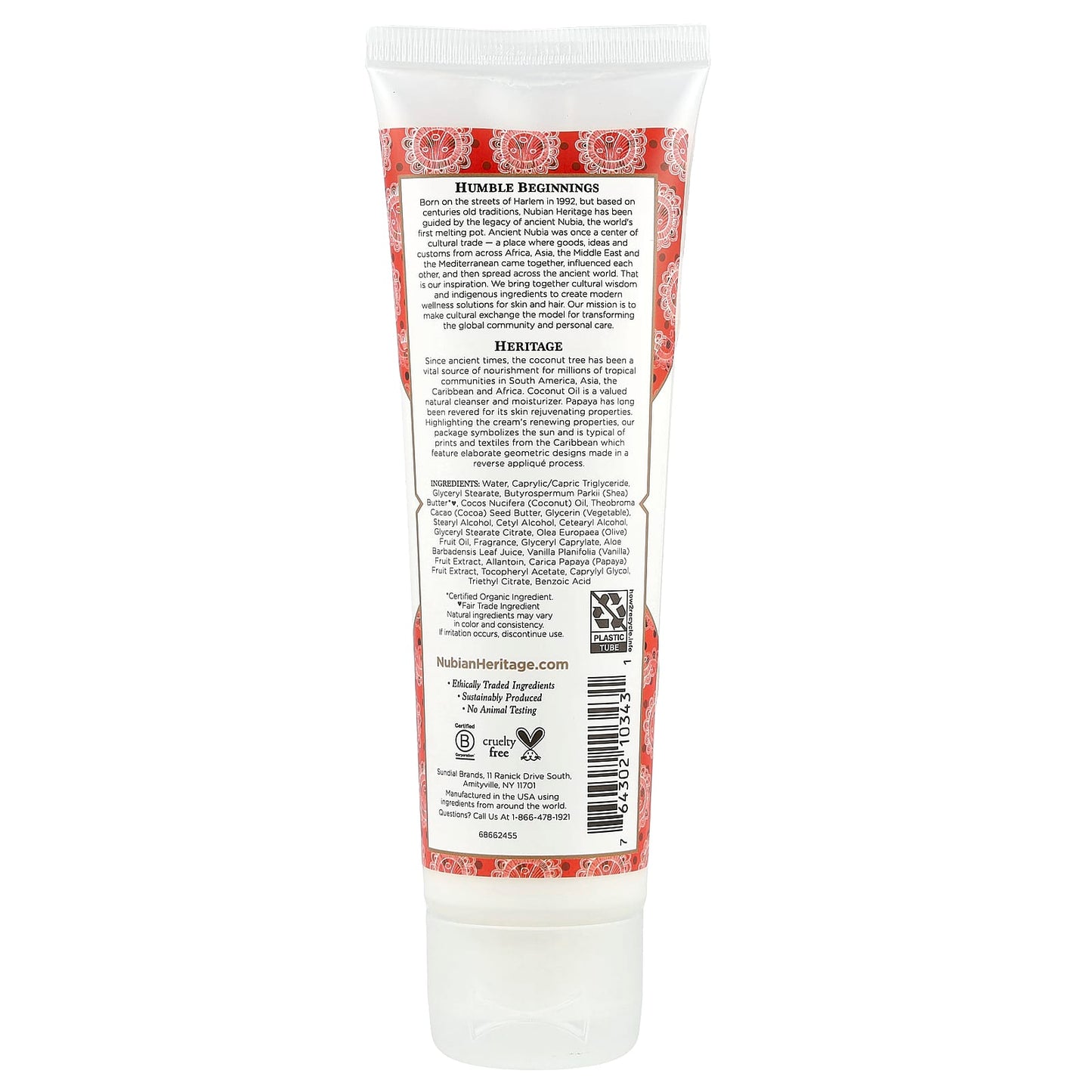 Nubian Heritage, Hand Cream, Coconut & Papaya, 4 fl oz (118 ml) - Image 2