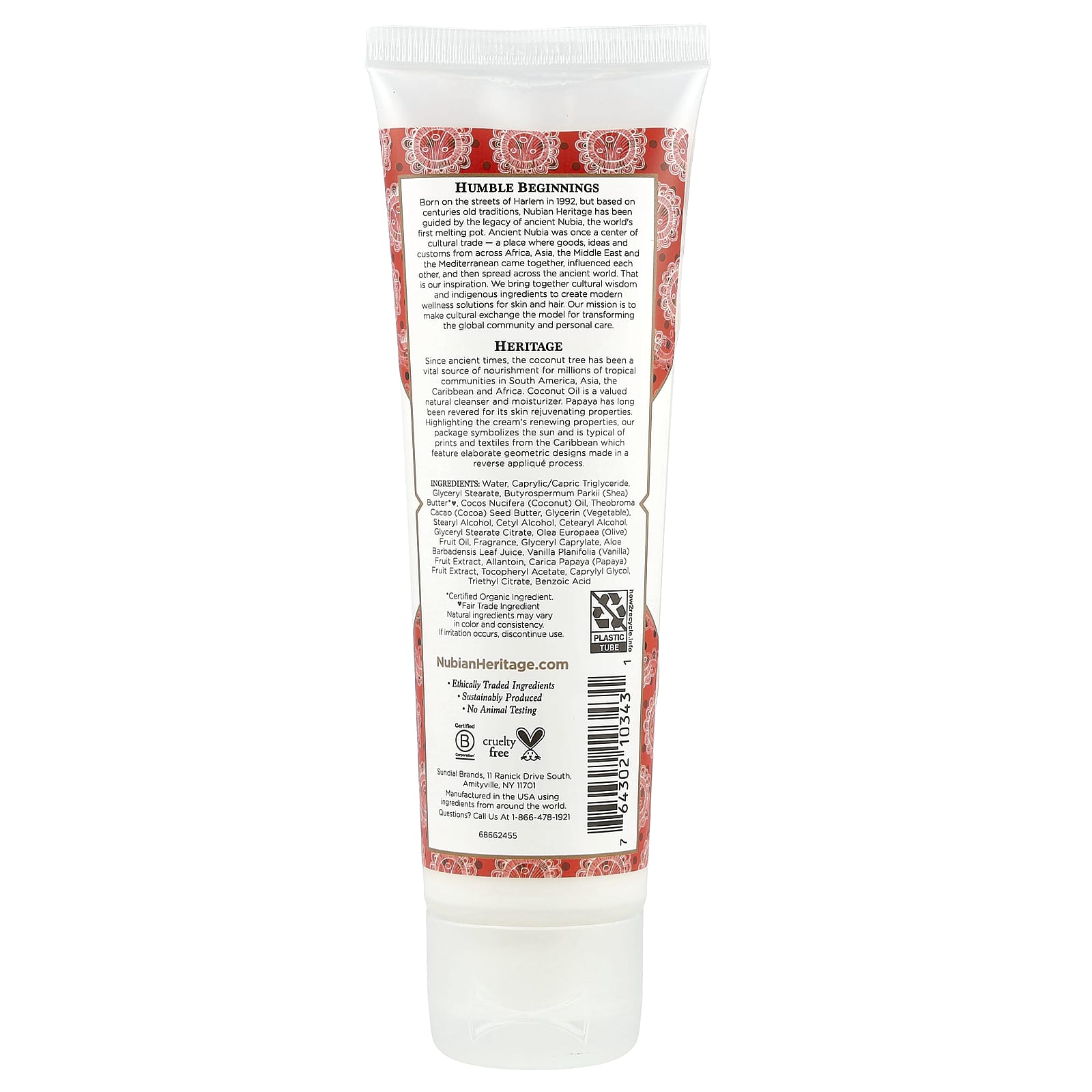 Nubian Heritage, Hand Cream, Coconut & Papaya, 4 fl oz (118 ml) - Image 2