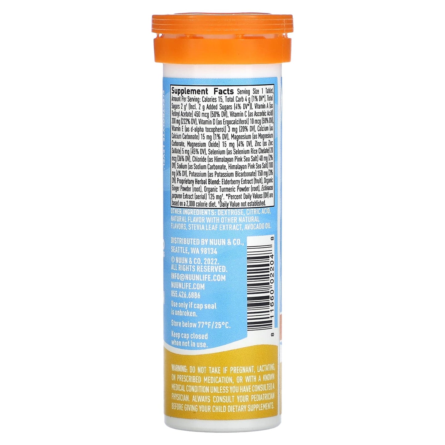 Nuun, Daily Hydration, For Immune Support, Orange Citrus, 10 Effervescent Tablets - Image 2