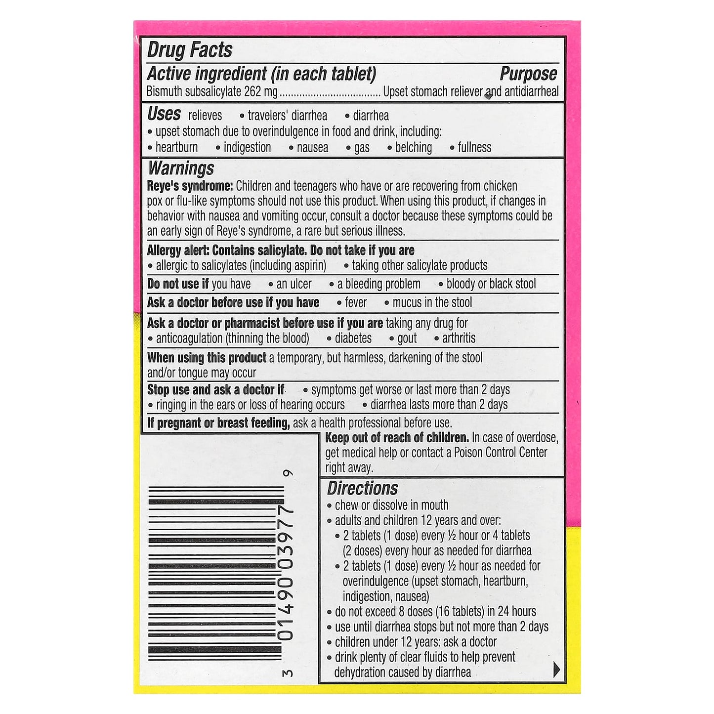 Pepto Bismol® Chewables, 30 Chewable Tablets - Image 2