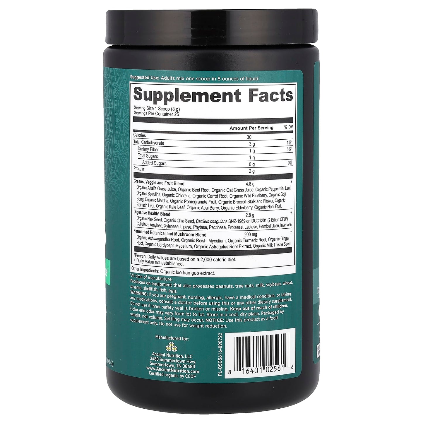 Ancient Nutrition Organic Super Greens Powder - Detox, Energize & Thrive - Image 2