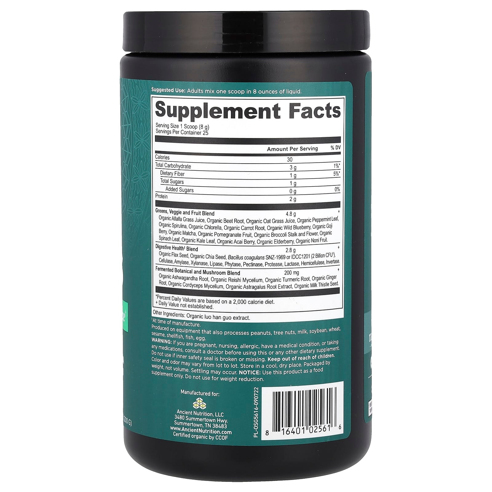 Ancient Nutrition Organic Super Greens Powder - Detox, Energize & Thrive - Image 2