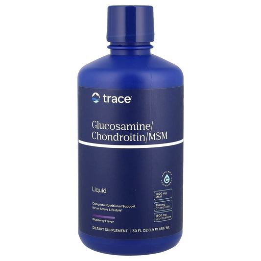 Trace, Liquid Glucosamine/Chondroitin/MSM, Blueberry, 30 fl oz (887 ml) - Image 1