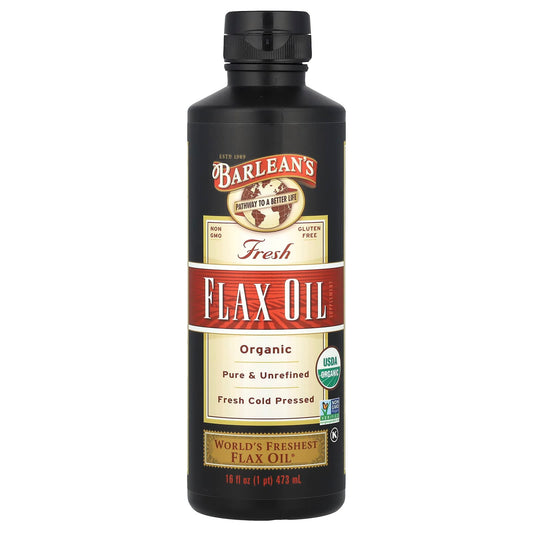 Barlean's Organic Flax Oil 16oz - Fresh, Cold Pressed, Vegan Omega-3 - Image 1