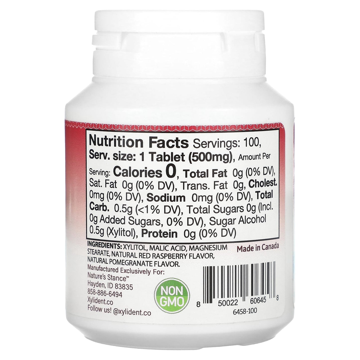 XyliDENT, Dry Mouth, Moisturizing Tablets with Xylitol, Pomegranate Raspberry, 100 Tablets, 1.76 oz (50 g) - Image 2
