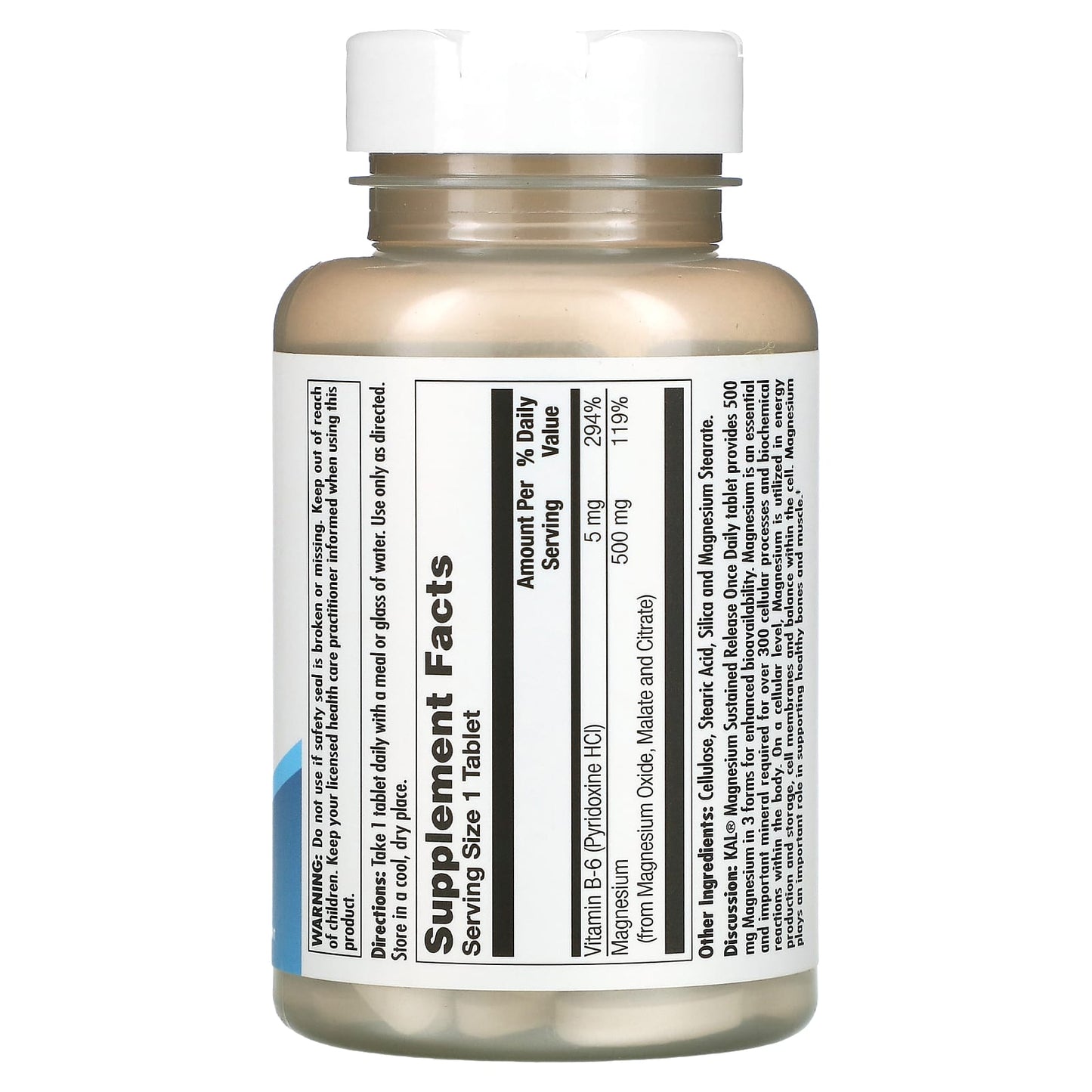 KAL Magnesium Triple Source Sustained Release Tablets 100 Count - Image 2