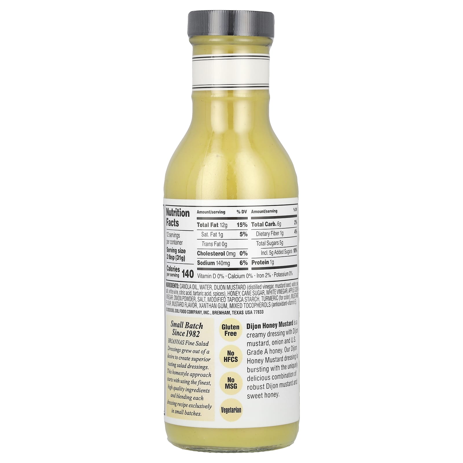 Dijon Honey Mustard Salad Dressing by Briannas, 12 fl oz - Image 2