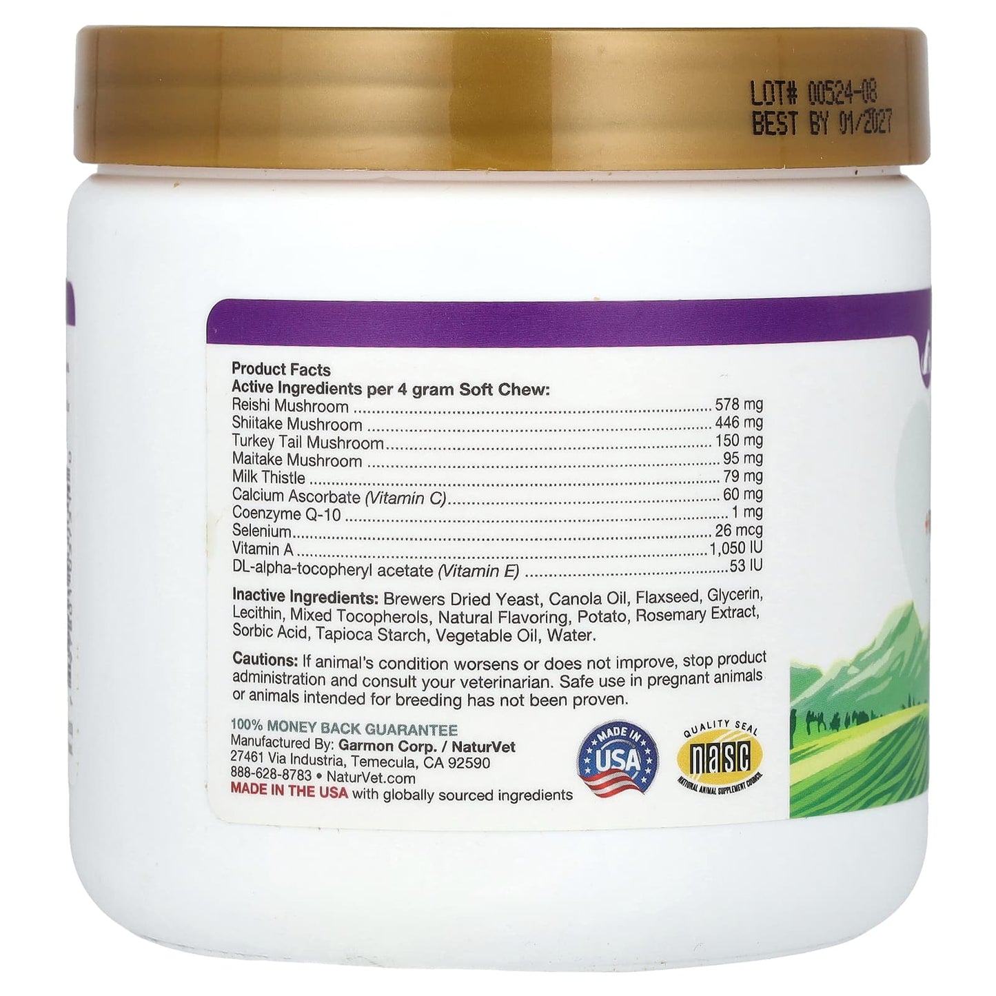 NaturVet, Mushroom Max + Reishi, Shiitake, Turkey Tail, Maitake, For Dogs & Cats, 60 Soft Chews, 8.4 oz (240 g) - Image 2