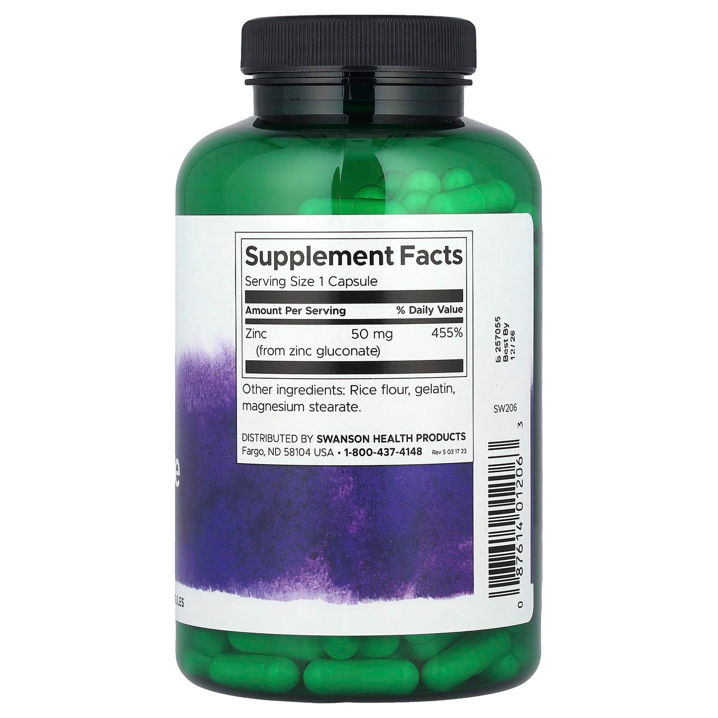 Swanson, Zinc Gluconate, 50 mg, 250 Capsules - Image 2