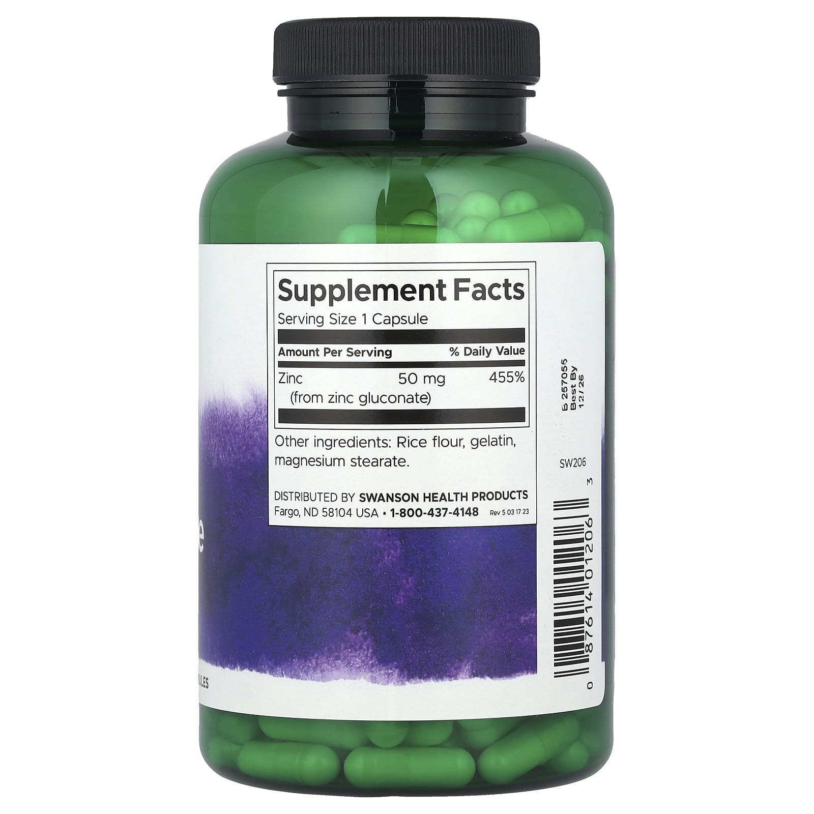 Swanson, Zinc Gluconate, 50 mg, 250 Capsules - Image 2