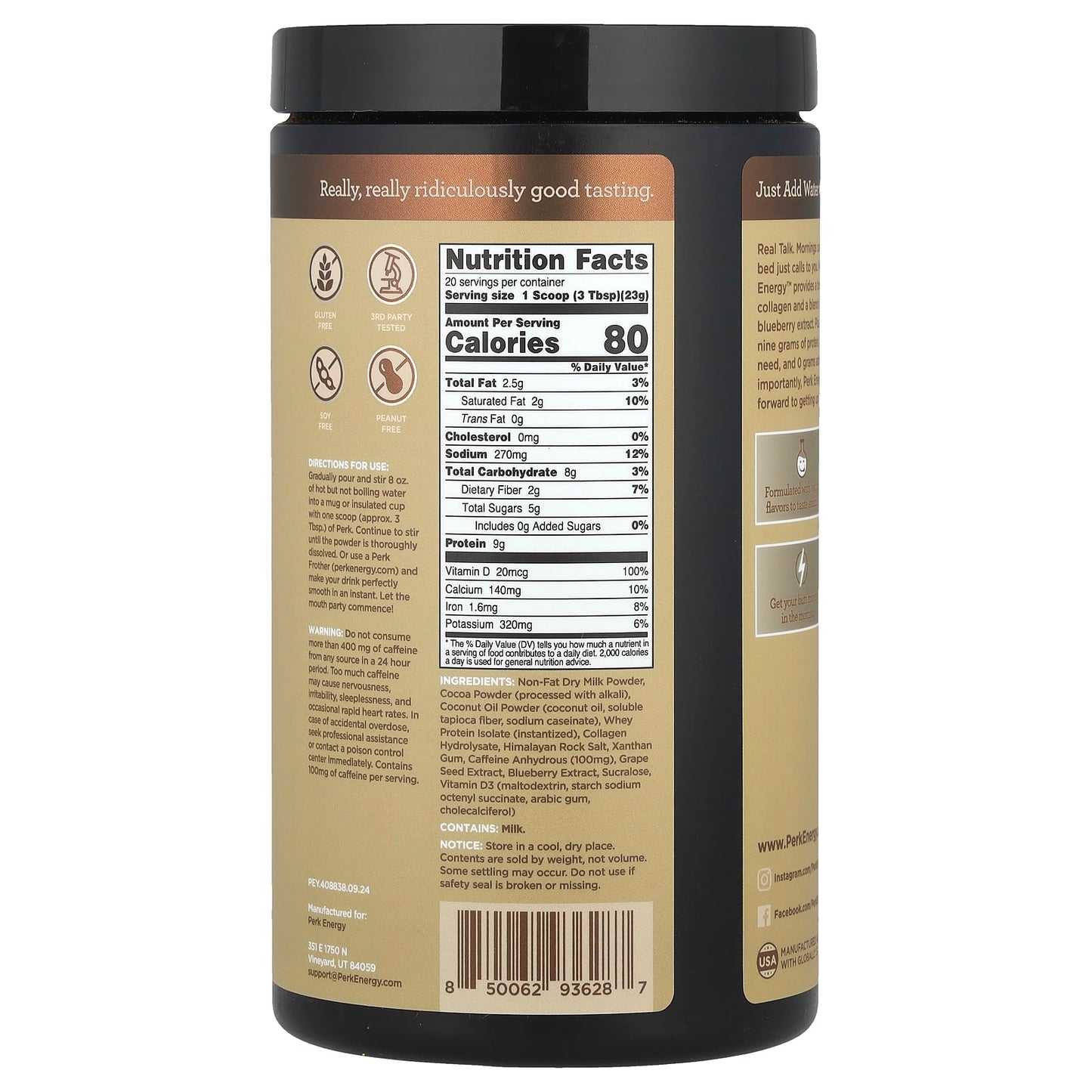 Perk Energy, Dutch Hot Cocoa, 16.1 oz (450 g) - Image 2