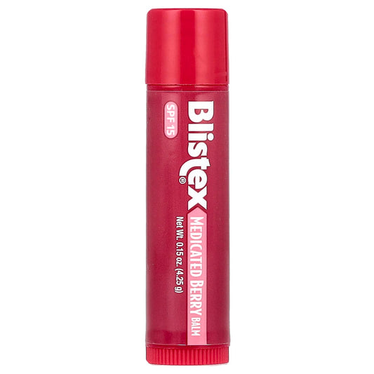Blistex Medicated Lip Protectant & Sunscreen, SPF 15, Berry, 0.15 oz - Image 1