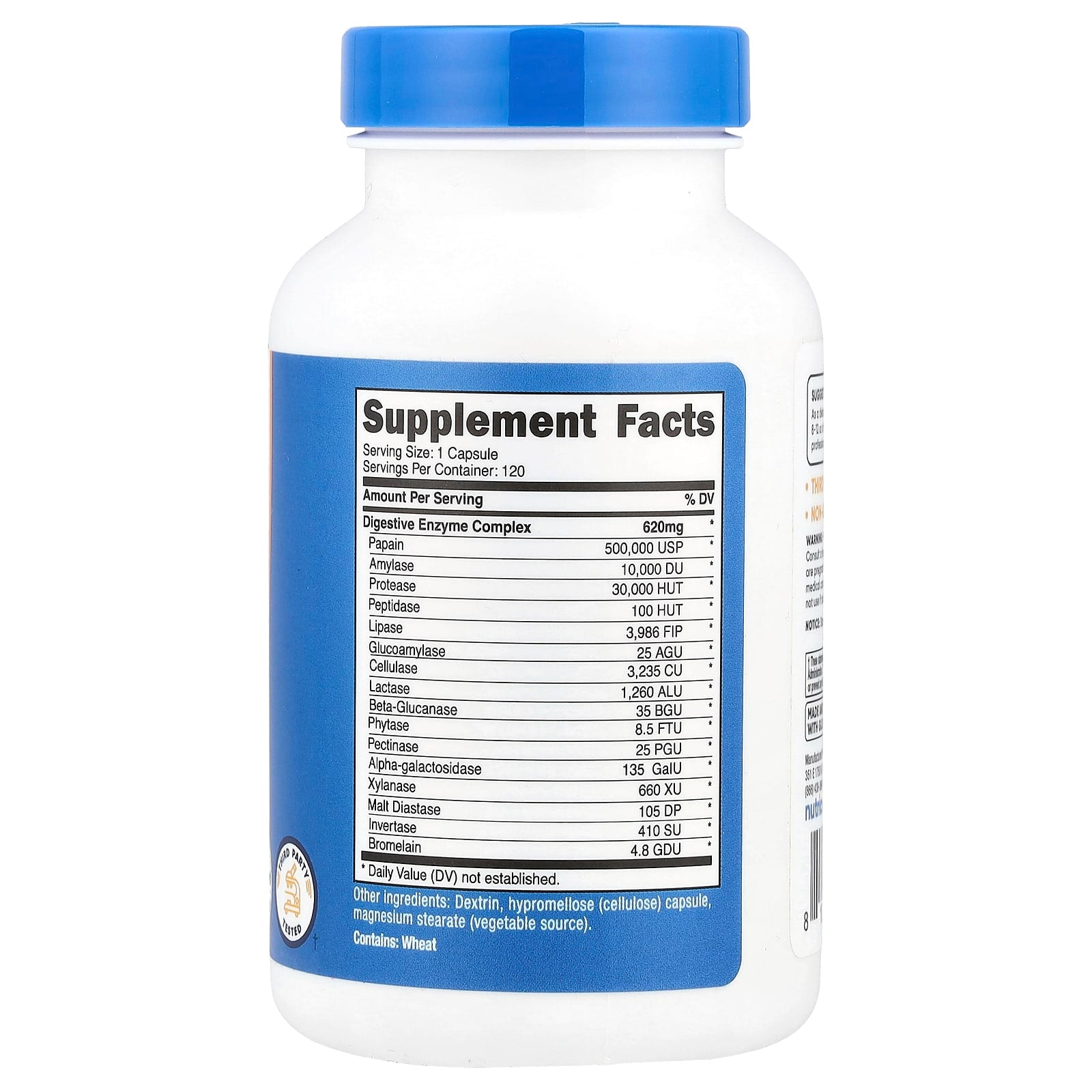 Nutricost, Digestive Enzymes, 620 mg, 120 Capsules - Image 2