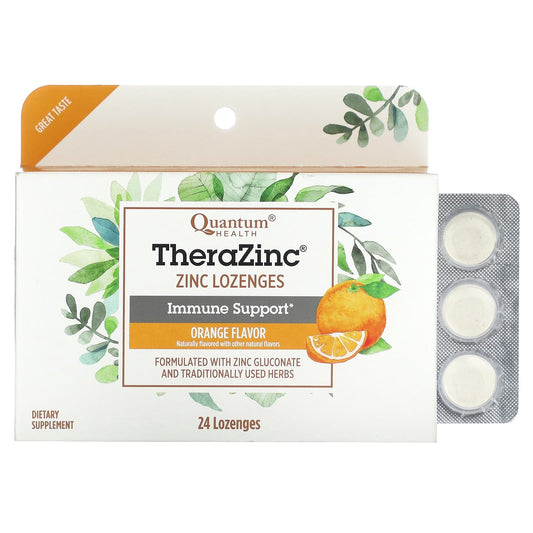 Quantum Health, TheraZinc, Zinc Lozenges, Orange, 24 Lozenges - Image 1