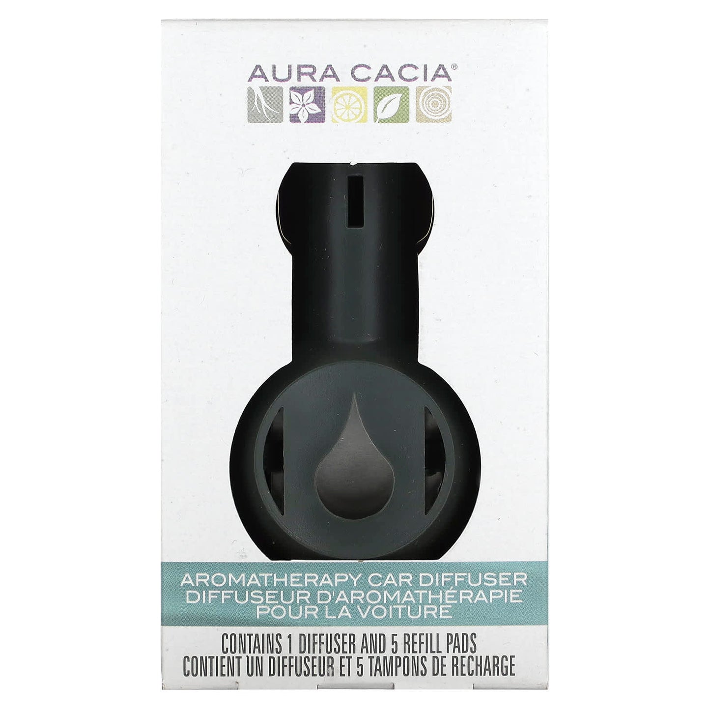 Aura Cacia Aromatherapy Car Diffuser Kit - Essential Oil Refills Included - Image 1