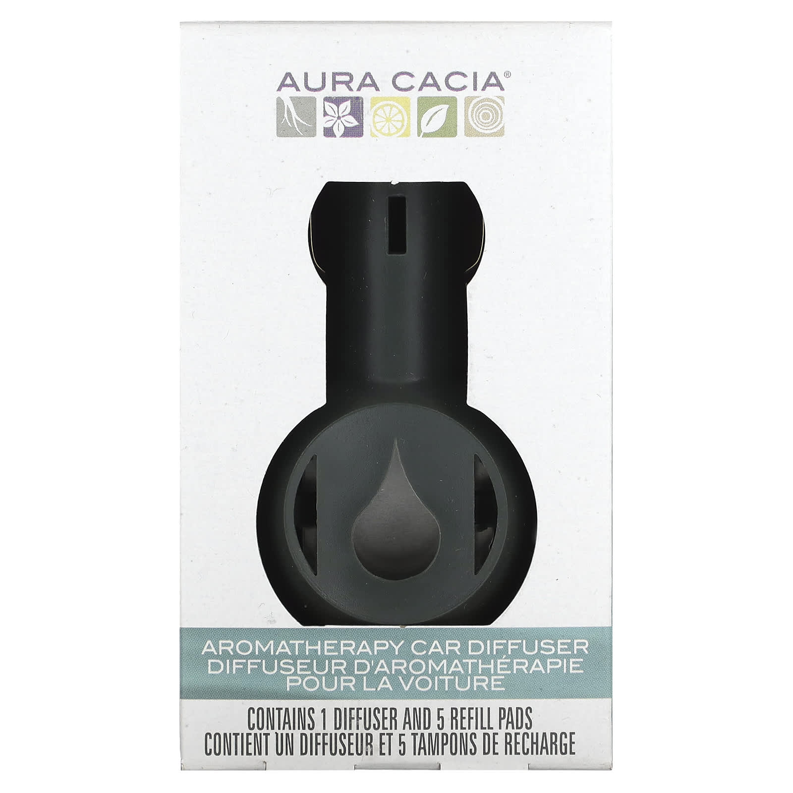 Aura Cacia Aromatherapy Car Diffuser Kit - Essential Oil Refills Included - Image 1