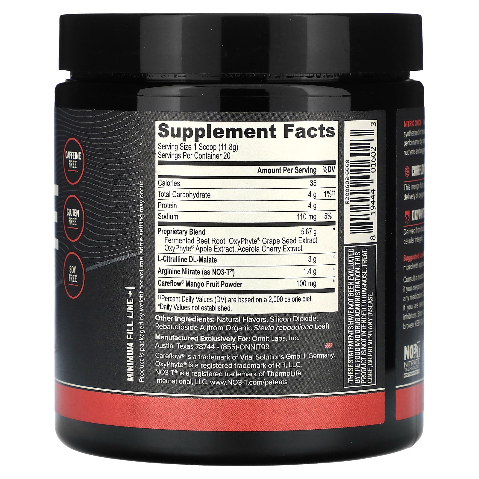 Onnit, Total Nitric Oxide, with Citrulline, Arginine & Beet, Harvest Fruit, 8.32 oz (236 g) - Image 2