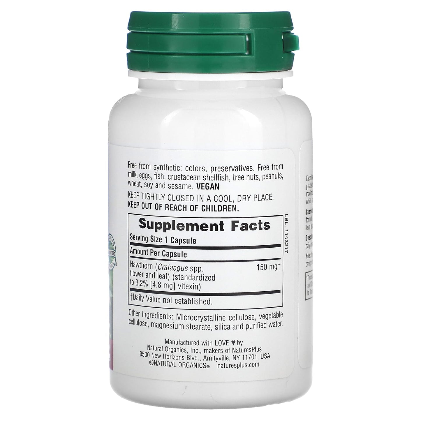 NaturesPlus, Herbal Actives, Hawthorn, 150 mg, 60 Vegan Capsules - Image 2