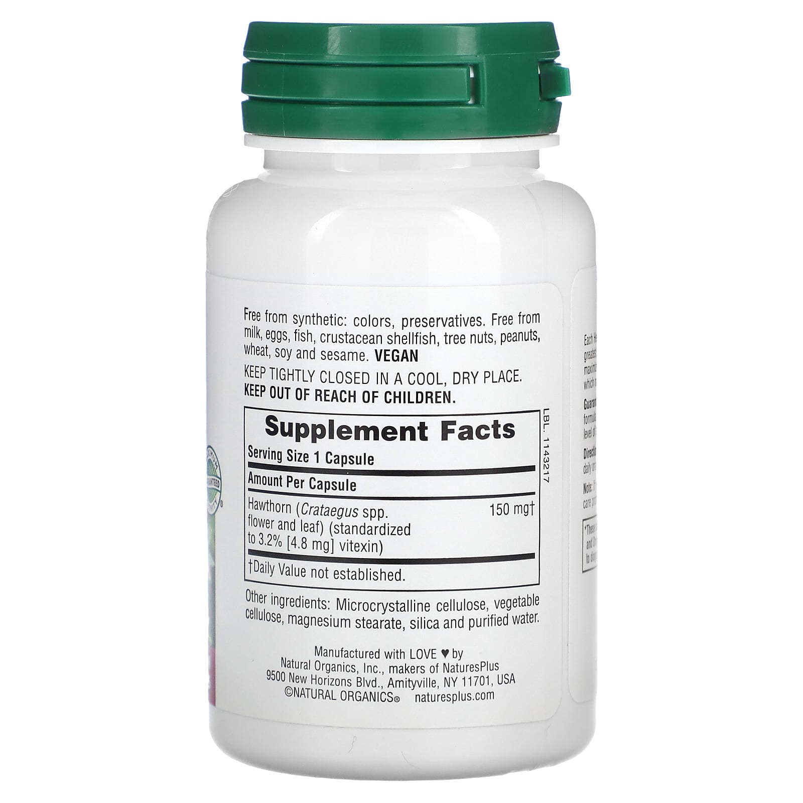 NaturesPlus, Herbal Actives, Hawthorn, 150 mg, 60 Vegan Capsules - Image 2