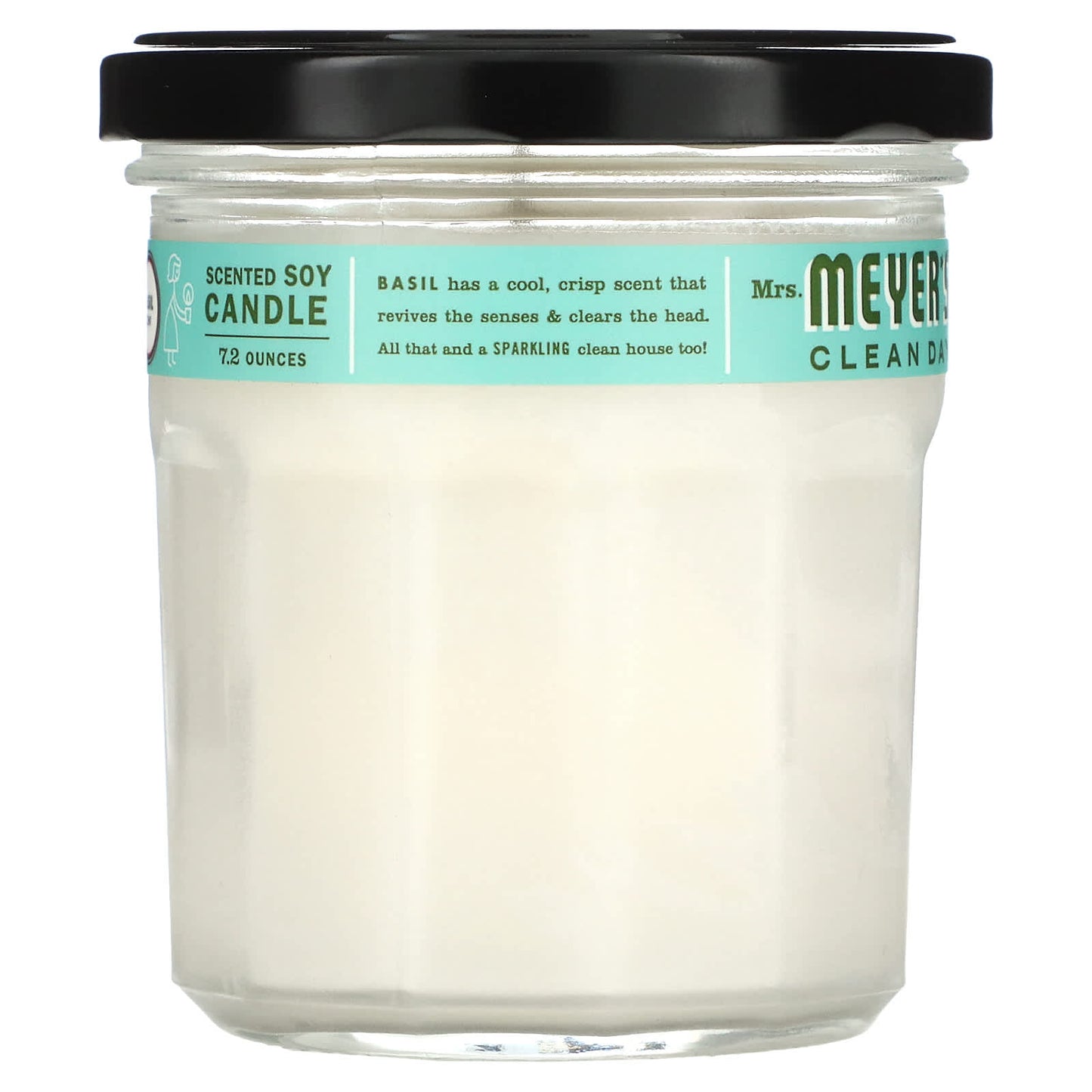 Mrs. Meyers Clean Day, Scented Soy Candle, Basil, 7.2 oz (204 g) - Image 2
