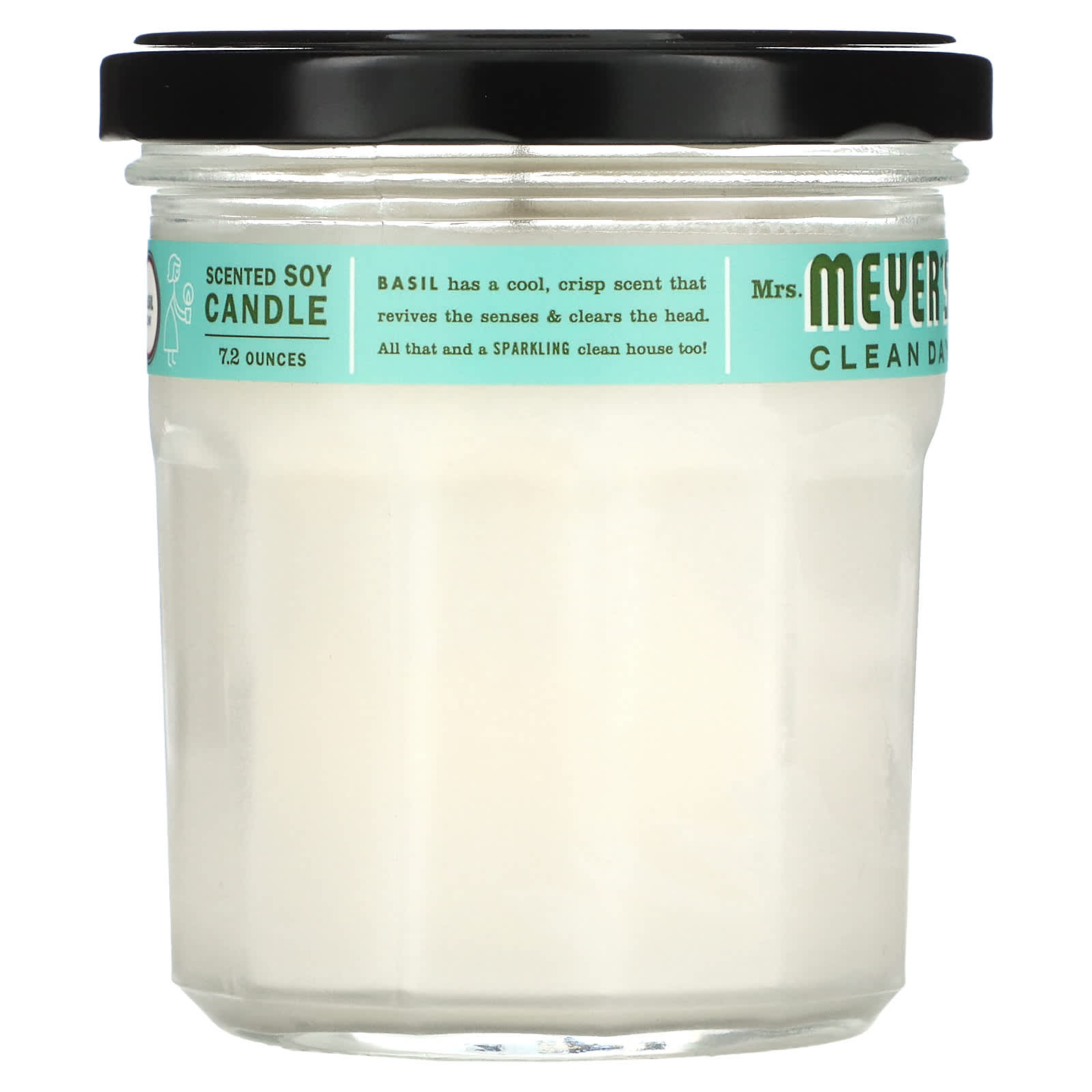 Mrs. Meyers Clean Day, Scented Soy Candle, Basil, 7.2 oz (204 g) - Image 2