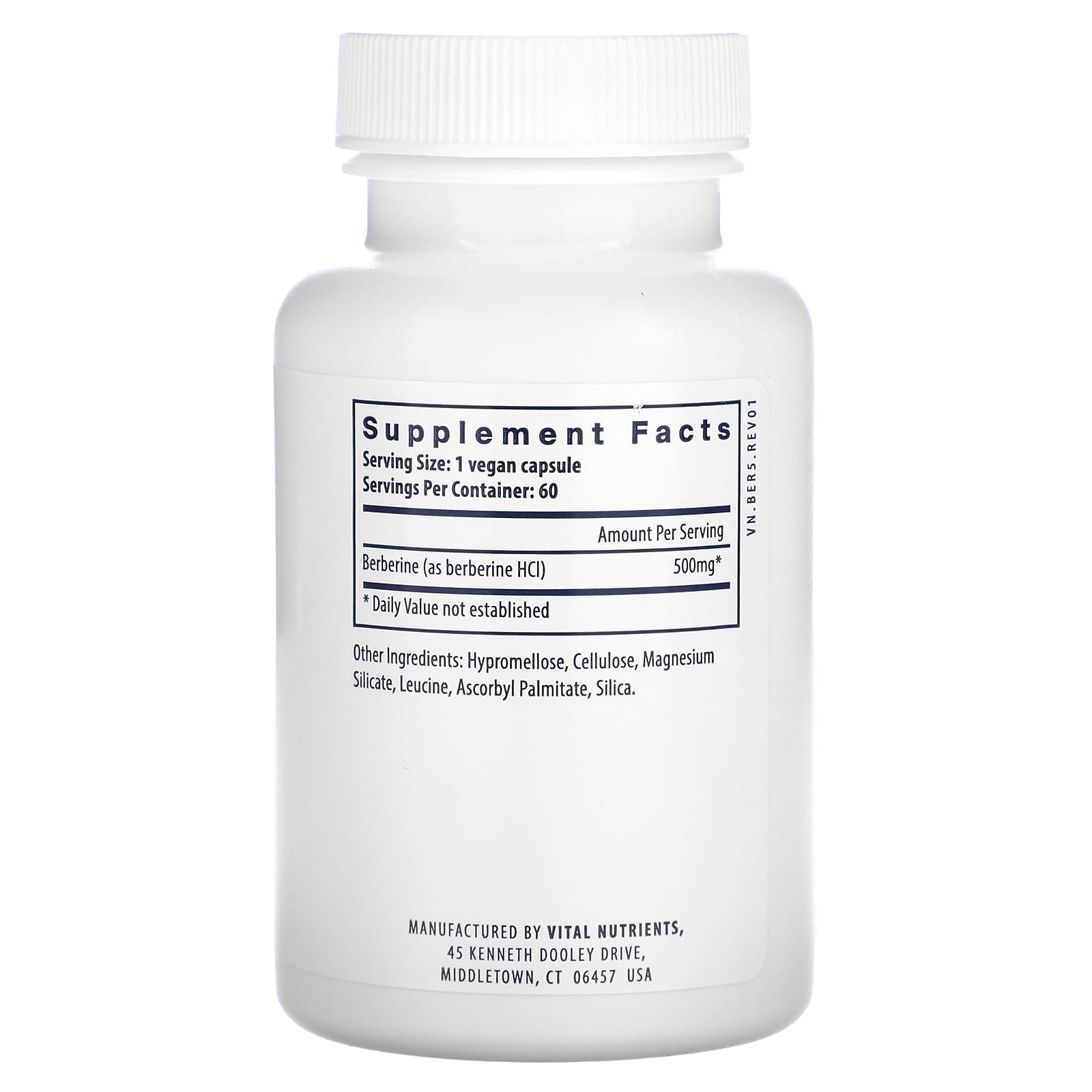 Vital Nutrients, Berberine, 500 mg, 60 Vegan Capsules - Image 2