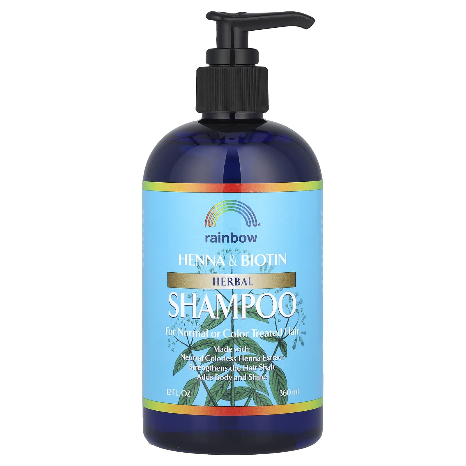 Rainbow Research, Henna & Biotin Herbal Shampoo, For Normal or Color Treated Hair, 12 fl oz (360 ml) - Image 1