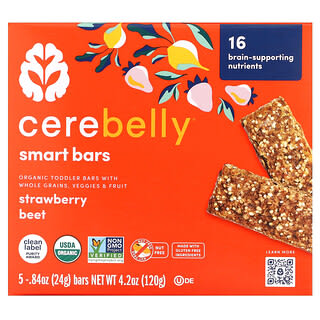 Cerebelly Organic Toddler Bars - Brain-Supporting Snacks for Kids