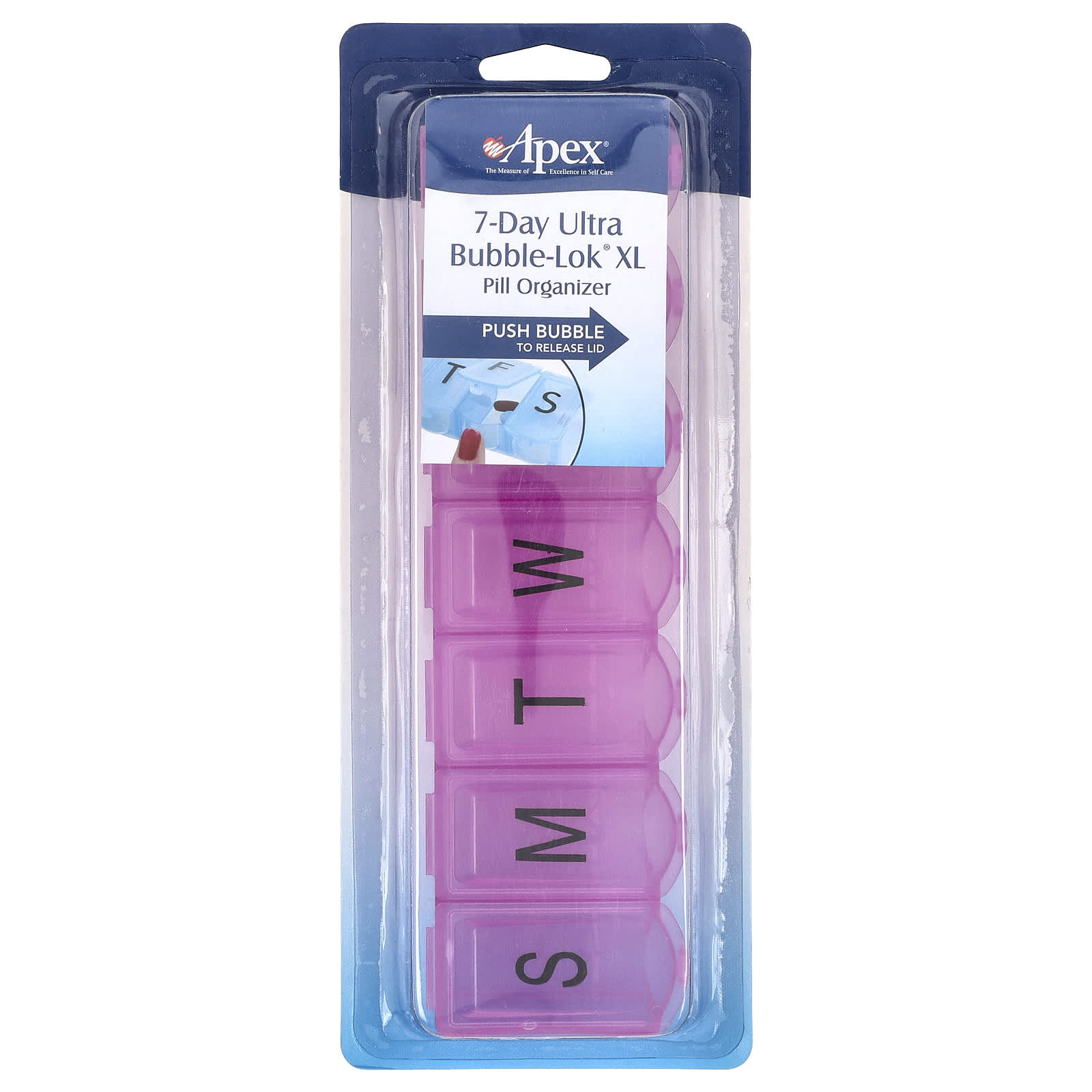 Apex Ultra-Bubble Lok 7-Day XL Pill Organizer for Self-Care - Image 1