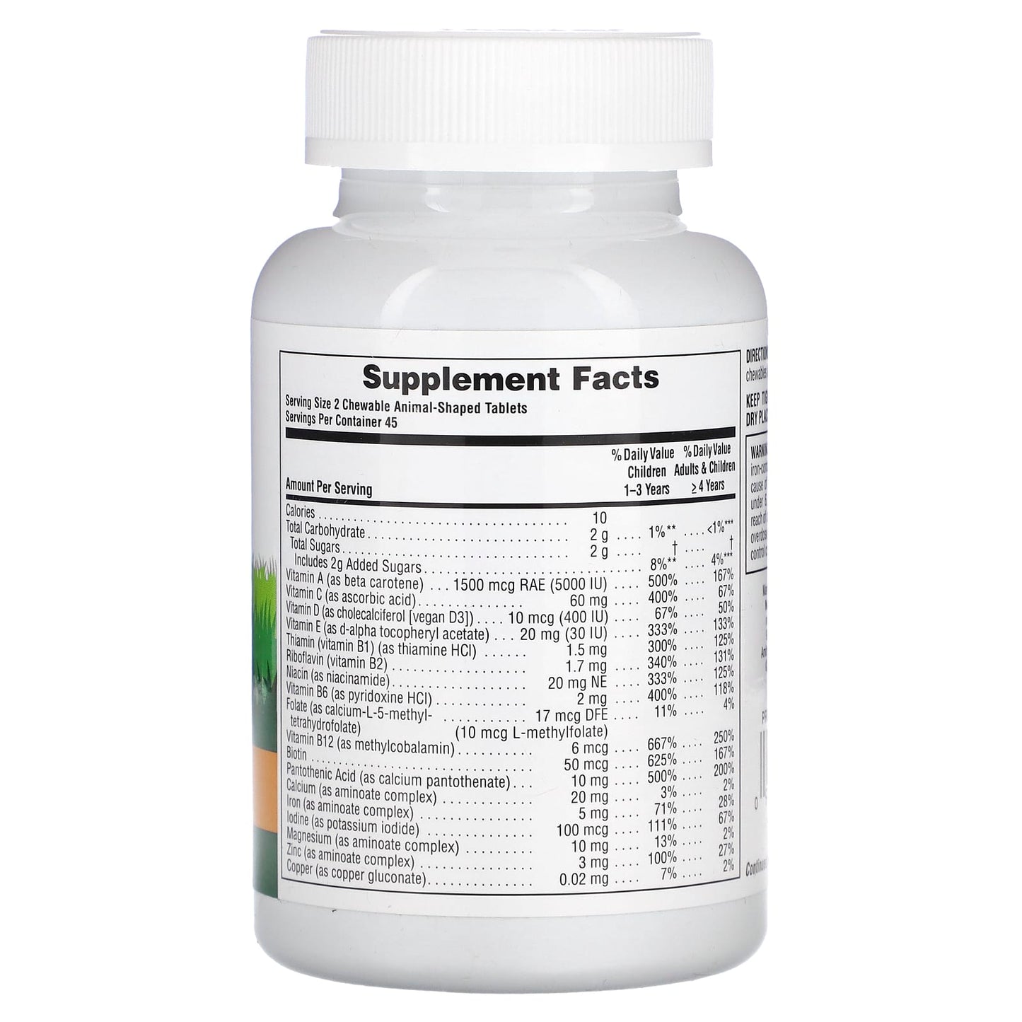 NaturesPlus, Animal Parade, Children's Chewable Multivitamin, Orange, 90 Animal-Shaped Tablets - Image 2
