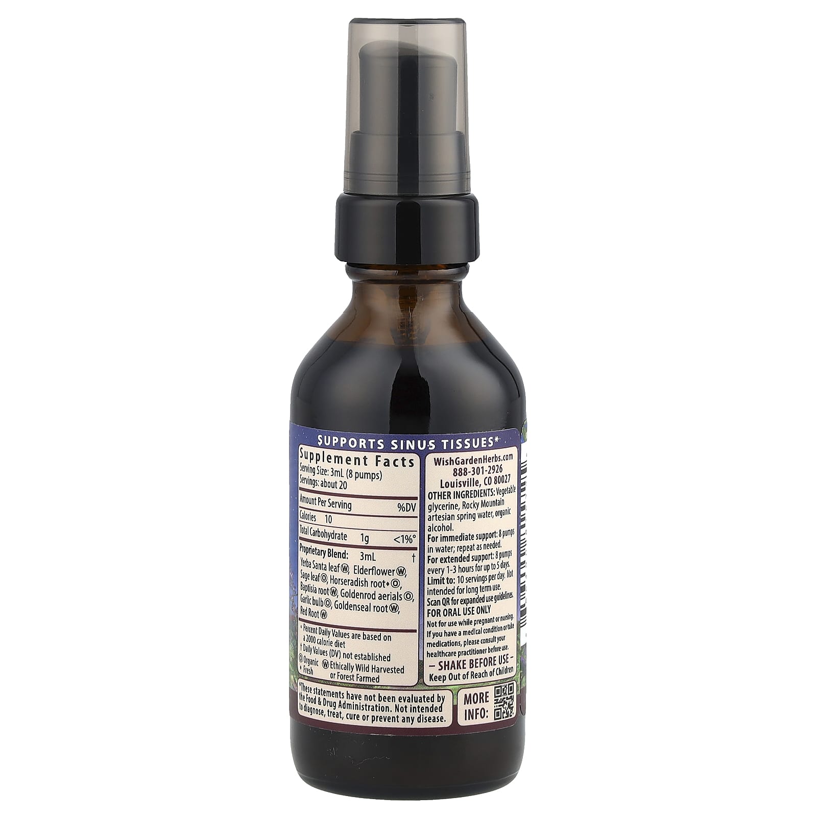 WishGarden Herbs, Kick-Ass™ Sinus, 2 fl oz (59 ml) - Image 2