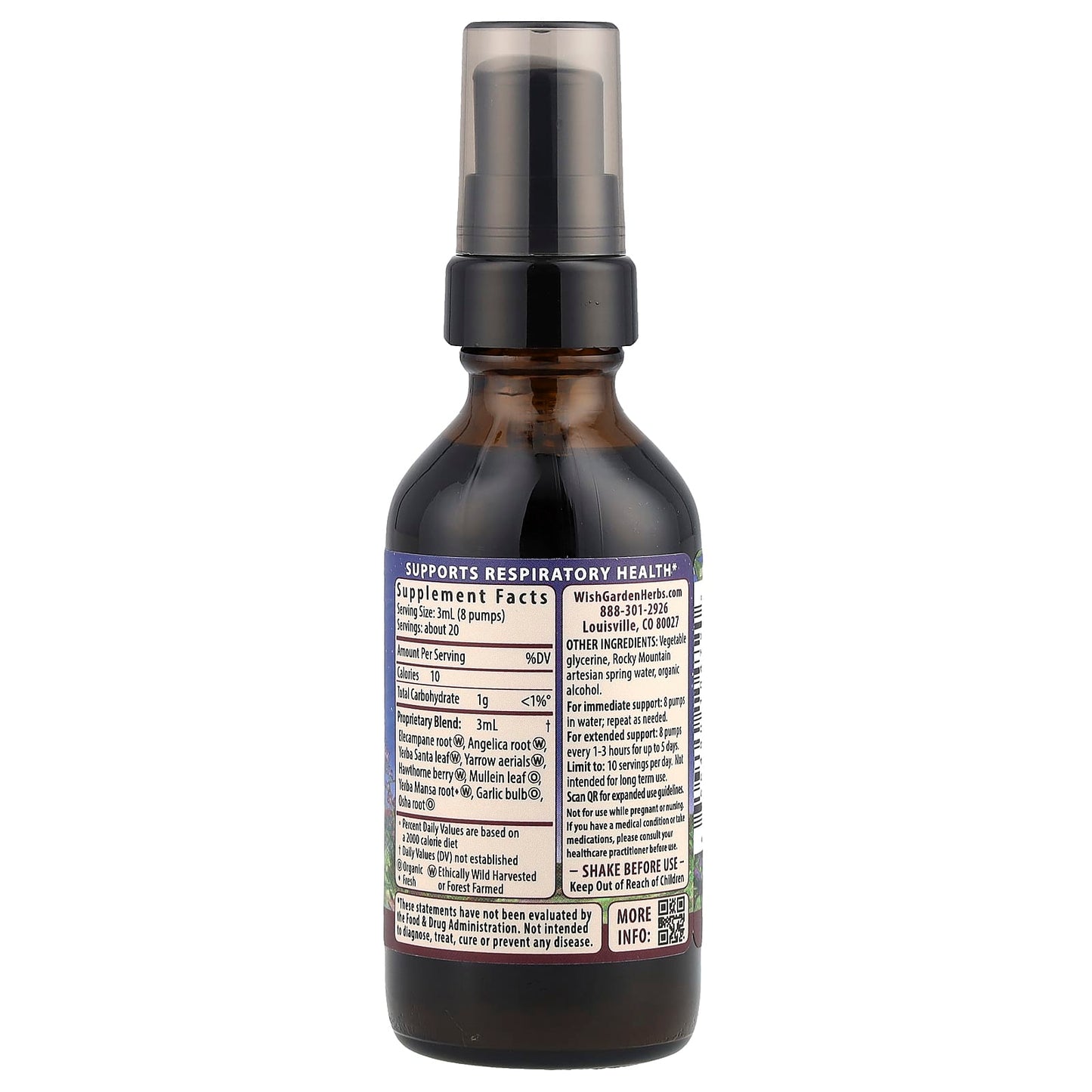 WishGarden Herbs, Deep Lung™ & Bronchial Support, 2 fl oz (59 ml) - Image 2